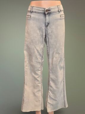 S&P Women's Light Blue Wide-Leg Stretch Jeans Grunge Punk Y2k 90s Alternative